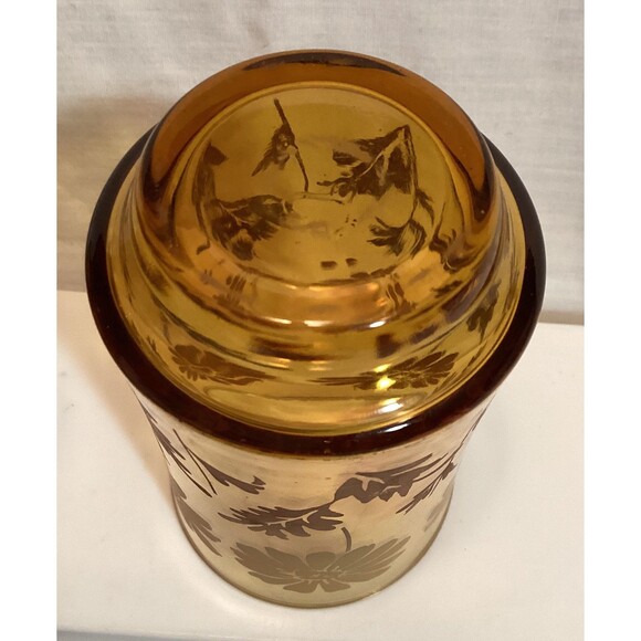 Libbey Brown/Amber Fade Daisy Small Juice Glasses Vintage Floral Pattern Retro - Picture 7 of 13